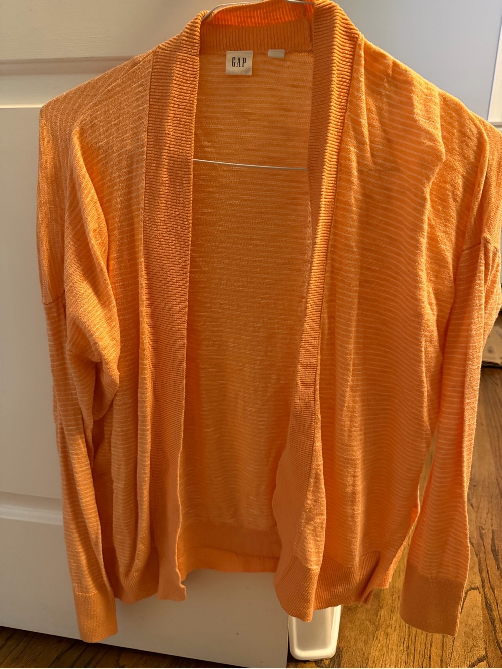 GAP Lightweight Open-Front Bright Orange Cardigan